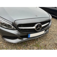 Передня решітка Diamond Silver 2018-2023, без камери для Mercedes C-сlass W205 2014-2021рр.