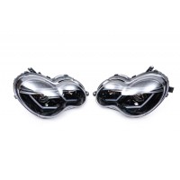 Передня оптика LED (2 шт) Чорна для Mercedes C-class W203 2000-2007рр.