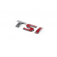 Напис TSI (косою шрифт) T - хром, SI - червона для Volkswagen Golf 6