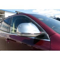 Накладки на дзеркала 2007-2010 ( 2 шт., нерж) Carmos - Турецька сталь для Volkswagen Touareg 2002-2010 рр.