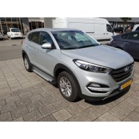 Бокові пороги Allmond Grey (2 шт., алюміній) для Hyundai Tucson TL 2016-2021рр.