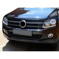 Накладки на протитуманні фари 2010-2012 (2 шт, нерж) для Volkswagen Amarok 2010-2021 рр.
