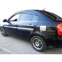 Зовнішня окантовка вікон (4 шт, нерж) Carmos - Турецька сталь для Hyundai Accent 2006-2010 рр.
