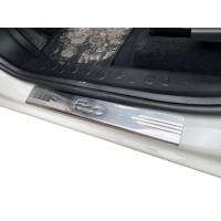 Накладки на пороги 500L (Carmos, 4 шт, нерж) для Fiat 500/500L