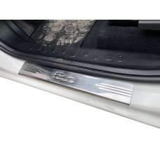 Накладки на пороги 500L (Carmos, 4 шт, нерж) для Fiat 500/500L