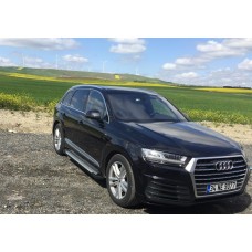 Бокові пороги Allmond Grey (2 шт., Алюміній) для Audi Q7 2015↗ рр.