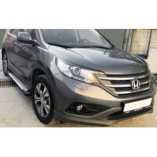 Бокові пороги Allmond Grey (2 шт., алюм.) для Honda CRV 2012-2016 рр.