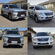 Комплект міні-рестайлінгу з моделі 2008-2016 на TRD Sport (бампер, фари) для Lexus LX570/450d