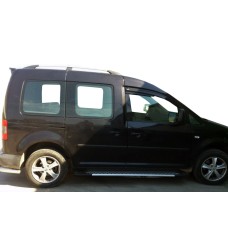 Бокові пороги Allmond Grey (2 шт., алюм) Стандартна база для Volkswagen Caddy 2004-2010 рр.