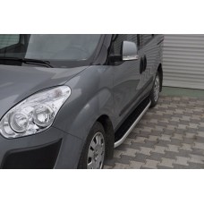 Бокові пороги Fullmond (2 шт., алюміній) Стандартна база для Fiat Doblo III 2010-2022 рр.