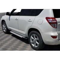 Бокові пороги Allmond Grey (2 шт., алюм) для Toyota Rav 4 2006-2013 років.