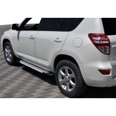 Бокові пороги Allmond Grey (2 шт., алюм) для Toyota Rav 4 2006-2013 років.