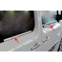 Зовнішня окантовка стекол (4 шт, нерж) 2 шт, Carmos - Турецька сталь для Renault Kangoo 2008-2020 рр.