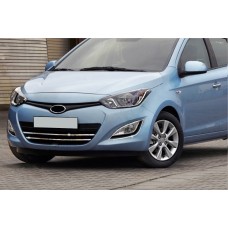 Смужки на решітку (2 шт, нерж.) для Hyundai I-20 2012-2014 рр.