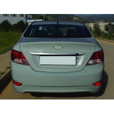 Накладка над номером (нерж.) Carmos - Турецька сталь для Hyundai Accent Solaris 2011-2017 рр.