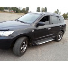 Бокові пороги Line (2 шт., алюміній) для Hyundai Santa Fe 2 2006-2012рр.