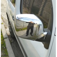 Накладки на дзеркала 2008-2013 (2 шт) OmsaLine - Італійська нержавійка для Renault Kangoo 2008-2020 рр.