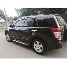 Бокові пороги Allmond Grey (2 шт., алюм) для Suzuki Grand Vitara 2005-2017 рр.