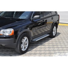 Бокові пороги Allmond Grey (2 шт., алюміній) для Volvo XC90 2002-2016 рр.