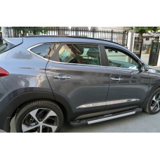 Молдинг дверний (широкий, 4 шт, нерж) для Hyundai Tucson TL 2016-2021рр.