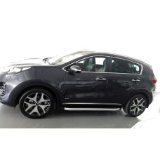 Бокові пороги Fullmond (2 шт., алюміній) для Kia Sportage 2015-2021 рр.