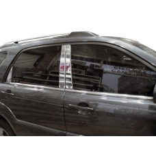 Накладки на стійки (6 шт, нерж) для Kia Sportage 2004-2010 рр.