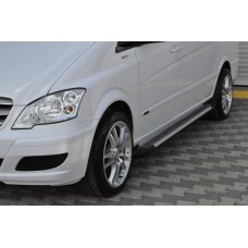 Бокові пороги Line (2 шт., Алюм.) Коротка (short) і Середня (long) для Mercedes Vito W639 2004-2015рр.