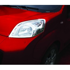 Накладки на фари (2 шт, нерж.) Carmos - турецька сталь для Fiat Fiorino/Qubo 2008↗ рр.