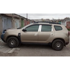 Молдинг дверних стійок (6 шт, нерж.) для Dacia Duster 2008-2018 рр.