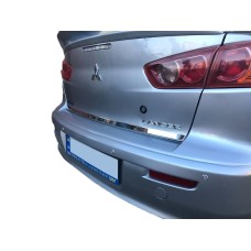 Накладка кромки багажника (нерж) OmsaLine - Італійська нержавійка для Mitsubishi Lancer X 2008↗ рр.