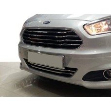 Накладки на бампер (2014-2018, 2 шт, нерж) для Ford Courier 2014↗ рр.