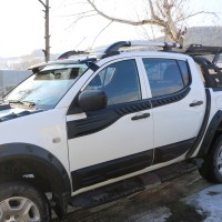 Верхні молдинги дверей (4 шт, ABS) для Mitsubishi L200 2006-2015 рр.