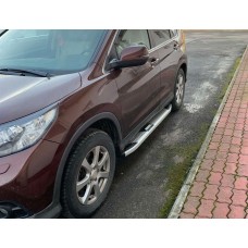 Бокові пороги Mevsim Grey (2 шт., Алюміній) для Honda CRV 2012-2016 рр.