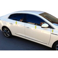 Нижня окантовка вікон (Sedan, 6 шт, нерж) OmsaLine - Італійська нержавійка для Renault Megane IV 2016↗ рр.