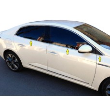 Нижня окантовка вікон (Sedan, 6 шт, нерж) OmsaLine - Італійська нержавійка для Renault Megane IV 2016↗ рр.