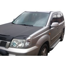 Бокові пороги Allmond Grey (2 шт., алюм.) для Nissan X-trail T30 2002-2007рр.