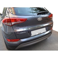 Кромка над номером (2015—2018, верхня, широка, нерж) для Hyundai Tucson TL 2016-2021рр.