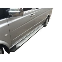 Бокові пороги Allmond Grey (2 шт., алюм.) Коротка (short) і Середня (long) для Mercedes Vito W639 2004-2015рр.