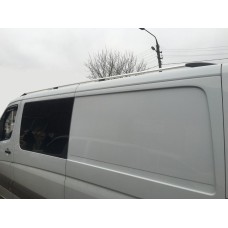 Рейлінги DD (алюміній) 340 см, Чорний, Пластикова ніжка для Volkswagen Crafter 2006-2017рр.