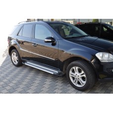 Бокові пороги Allmond Grey (2 шт., алюм.) для Mercedes ML W164