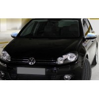Накладки на дзеркала (HB, 2 шт, нерж) OmsaLine - Італійська нержавейка для Volkswagen Golf 6