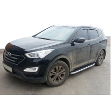 Бокові пороги Fullmond (2 шт., алюм.) для Hyundai Santa Fe 3 2012-2018рр.