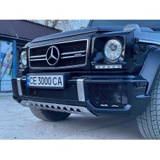 Передній бампер AMG (в зборі) G63 (хромована сітка) для Mercedes G сlass W463 1990-2018рр.