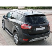 Бокові пороги BlackLine (2шт, алюміній) З чорним листям на дверях для Ford Kuga/Escape 2013-2019 рр.