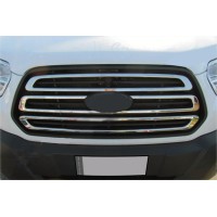 Накладки на решітку (2014-2018, 3 шт, нерж) Carmos - Турецька сталь для Ford Transit 2014↗ рр.