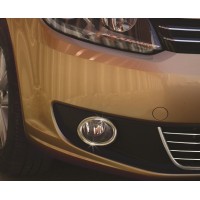 Накладки на противотуманки (2 шт., нерж) Carmos - Турецька сталь для Volkswagen Caddy 2010-2015рр.