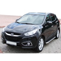 Бокові пороги BlackLine (2 шт, алюміній) для Hyundai IX-35 2010-2015рр.