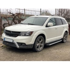 Бокові пороги Maya V1 (2 шт., алюміній) для Dodge Journey 2008↗ рр.