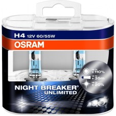 Лампа головного світла Osram H4 60/55W Night Breaker Unlimited -2023110% 64193NBU