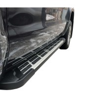 Бокові пороги Sunrise (2 шт., алюміній) для Volkswagen Amarok 2010-2021 рр.